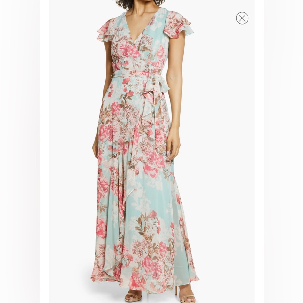 Eliza J Floral Maxi Wrap Dress WORN ONCE